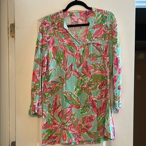 Lilly Pulitzer Pink and Green Graphic Polo Tunic